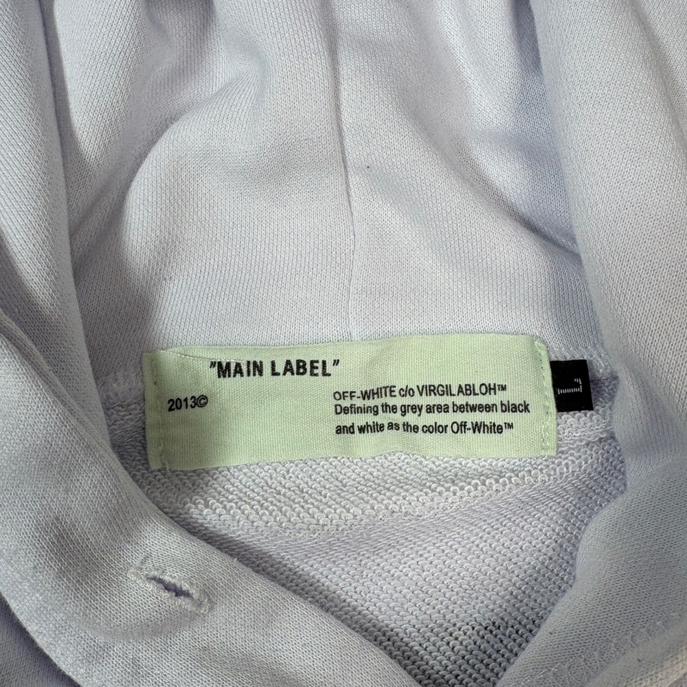 Off-White c/o Virgil Abloh Rive Gauche Arrow Hoodie White Black Mens Large - Picture 4 of 9